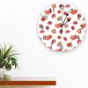 Horloges murales Fraises Baies Fruits Horloge moderne pour la décoration de bureau à domicile Salon Salle de bains Décor Aiguille Montre suspendue