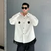 Camicie casual da uomo SYUHGFA Camicia coreana con stampa di design nappa maschile 2024 Primavera Abbigliamento moda Colletto rovesciato allentato