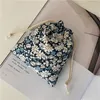 retro Style Floral Storage Drawstring Bag Women Finishing Storage Pouch Cute Makeup Bag Christmas Gift Candy Jewelry Organizer 47hn#