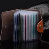 24-bits PU Card Bag Busin Card Storage Holder draagbare anti-diefstal ID creditcardzakken Vintage kleurrijke portefeuilles voor vrouwelijke mannen J8LF#