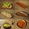 Tea Trays Creative Wooden Tray Chinese Handmade Rattan Household Fruit Round Pu 'Er Table Kitchen Coffee Mat Pot Bearing