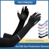 UV Solar Arm ärmar Män Cykelhandskar Hand Långa ärmar Driving Arm Cover Summer Woman Cool Muff Sun Protection Motorcyklist 240321