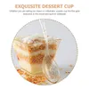 Disposable Cups Straws Gold Powder Dessert Cup Mini Mousse Shop Supply Plastic Cake Small Container Clear Lid Party Ice Cream Pudding