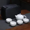 TeAware Setleri Seramik Mat Seyahat Çay Seti Kültürel ve Yaratıcı Taşınabilir Çay Kupaları Çin Tang