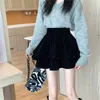 Jupes printemps sexy velours 2024 été vintage jupe plissée femmes taille haute mini mode coréenne uniforme streetwear