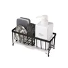 Kök förvaringsvamphållare Sink Caddy Drain Rack Organizer Soap Scrubbers Basket Rostfritt stål Anti-rost med dräneringsbräda