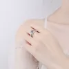 Anelli di moissanite vere moissanite 14k oro bianco bianco placcato 4 poti petite contorto vite da 1ct anello di fidanzamento diamante promessa gioielli da sposa