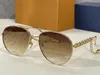2024 Designer Realfine888 5A Brillenbuchstabe V HD-Nylonlinsen Z1539W My Chain Pilot Frame Luxus-Designer-Sonnenbrille für Mann und Frau mit Brillen-Stoffbox