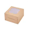 Present Wrap Kraft Paper Dessert Packaging Box Soap med Window Cake Christmas Party Wedding Supplies Chocolate Candy