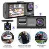 2/3 lens araba çizgi cam dvr video kaydedici HD 1080p otomatik çizgi kamera arka ve ön araba dashcam kamera park monitörü