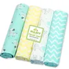 4 Unids / lote 100 Algodón Muselina Franela Bebé Swaddles Mantas Suaves Nacidos Pañales Nacidos Swaddle Wrap 240322