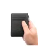 Grand support de carte d'identité en cuir authentique Fi Candy Couleur de cartes à fermeture éclair épaisse portefeuille banc de cartes de crédit banc de banque Q6UI #