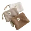 Mignon sac de maquillage en peluche grand voyage pochette cosmétique maquillage à glissière INS organisateur de rangement sac à main de toilette accessoires de voyage r9OB #