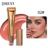 Qi 3 pçs contorno líquido beleza varinha conjunto contorno blush iluminador vara com aplicador de almofada longa duração suave natural 240319