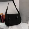 Bolsas de ombro japonesas harajuku mulheres mensageiro bolsa cor sólida lona crossbody estudante bolsas de grande capacidade bolsas sac