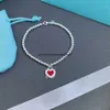 TFF – Bracelet en argent Sterling 925, marque originale, goutte de colle, Rivet cœur, perle ronde de 4mm, t-shirt, amour familial, foule en émail