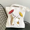 Söta djurpåsar kawaii katter duk väskor butik väska fi tote väska handväskor casual flicka axelväskor för flickor shoppare väska g76f#