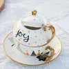 Zestawy herbaciarskie świąteczne ceramiczna herbata herbata Kreatywne filiżanki do garnka z tacą dekoracją porcelanową