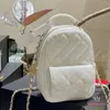 Designer bag 24C Caviar Cowhide Mini Backpack Retro Diamond Chain hand held Crossbody bag Mini schoolbag Lychee pattern Mini Handbags for Women 18cm