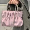 Sac à bandoulière Portable pour femmes, sac de soirée plissé avec chaîne nuage, couleur unie, été 2023, 240315