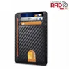 RFID Genuine Leather Push Busin Card Card Holder Men Safiano Black Wide plus size Id Card Palleta Casa de Janela Clear K1Gr#