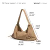 Kvällspåsar Mabula Ultra Thin Pleated Women's Nylon Shoulder Bag Simple Brown Single Hobo Purse mode Portable Casual Handväska