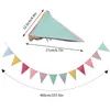Party Decoration Colorful Jute Linen Bunting Banner Triangle Flags Baby Garland Flag For Shower Birthday Wedding Decor Hanging