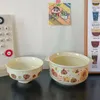 Kommen Cartoon Beer Keramische Instant Noodle Bowl Met Deksel Onderglazuur Kleur Soep Salade Keuken Kantoor Student Lunchbox