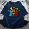 Alanbecker Stickman Vijf kleurencombinatie T-shirt met korte mouwen Zomer High Street Los Casual Veelzijdig Trendy 6