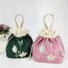 embroidered Drawstring Bag Women Vintage Ethnic Style Fr Handbag Silk Bucket Bag Phe Shop Bag Chinese Style Hanfu w6ki#