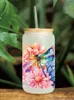 Fönsterklistermärken Vackra blomma UV DTF -klistermärke för 16oz kopp wrap överföring Anpassad etikett DIY LOGO SELF LIVIV D8600