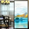 Pegatinas para ventanas, película decorativa para ventanas, pintura de paisaje de privacidad, vidrieras, sin pegamento, tinte esmerilado estático