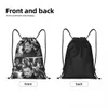 retro Rock Johnny Hallyday Drawstring Backpack Women Men Sport Gym Sackpack Foldable French France Singer Shop Bag Sack r7Fp#