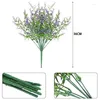 Fleurs décoratives Lavande artificielle 18 paquets Faux extérieurs pour décoration UV résistante pas fondu plantes en plastique
