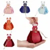 pu Leather Veet Drawstring Bag Korean Style Large Capacity Carto Rabbit Ear Handbag Storage Bag Jewerly Packing Bag 99mO#