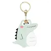 Keychains Creative Crocodile Keychain PU Cute Leather Card Cover Access Bag Protective Case Animal Holder Birthday Gift