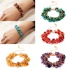 Pulseras de piedra triturada Natural irregulares de moda bohemia para mujer, cadena de cristal, pulsera hecha a mano, regalo de novia princesa