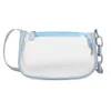 Sac à main en PVC Transparent pour femmes, sacs sous les bras décontractés pour dames, chaîne épaule fermeture éclair, petit sac à main de voyage de vacances