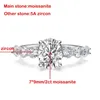 Cluster Rings Drring 2ct Oval Cut Moissanite Wedding for Women Luxury Jewelry Lab Diamond Band S925 Sterling Silver Plated PT950