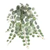 Dekorativa blommor livsliknande växter lågt underhåll Konstgjord hängande sträng av hjärta faux eukalyptus simulerad rotting för väggmontering