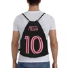 Personnalisé Rose Mis 10 Sac de cordon de football Hommes Femmes Léger Football Sports Gym Sac à dos de stockage A5rH #