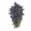 Decorative Flowers 1Pc Flower Wreath Purple Tulip Spring Artificial Garland Front Door Wall Decorations Summer Home