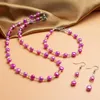 Naszyjne kolczyki Zestaw 2024 Trendy słodkowodne perły dziewczęta ręcznie robione dla kobiet Choker żeńska biżuteria ABG088