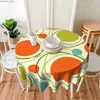 Table Cloth Table Cloth Colorful 1950s Retro Abstract Pattern Mid Century Round Table Cover Washable Polyester Tablecloths for Home Kitchen Y240401