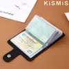 Kismis New PU кожаная кожа с 24 -слотом корпус - Busin Card и Passport Holder для мужчин и женщин H57N#