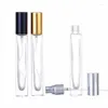 Bouteilles de stockage 20pcs 10ml carré parfum spary or argent noir couvercle vide emballage cosmétique verre clair atomiseur bouteille rechargeable