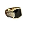 Classic Men's Ring Fashion Metal Gold Color Inlaid Black Stone Zircon Punk Rings for Men
