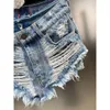 Desginer Dieseles t Shirt Diesel Die * Shorts Summer Personalized Fur Edge with Multiple Holes Fake Two Spicy Girls Style Short Denim