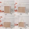 Frauen Jute Tote Shop Tasche Sackleinen Handtasche Wiederverwendbare Strand Shop Einkaufstüte mit Griff Große Kapazität Kleinigkeiten Lagerung Tasche H2bL #