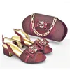 Dress Shoes Ladies Shoe Matching Lace Bag Wedding And Friend Party Sandals Italian Bags Set With Appliques Luxury